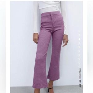 Zara Like New Purple & Black Houndstooth Pants
